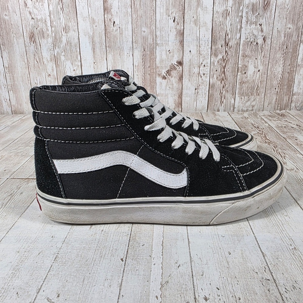 Vans Sk8-Hi Black White High Top Skate Shoes Womens 9 Mens 7.5 VN000D5IB8C